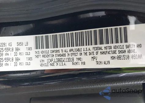 2014 Jeep Cherokee Limited from USA, damaged, VIN 1C4PJLDB6EW113318